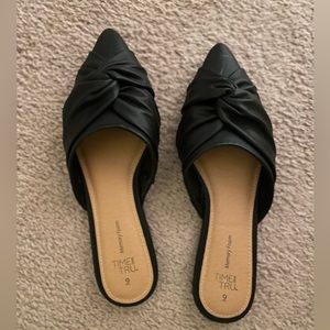 Black slip on flats